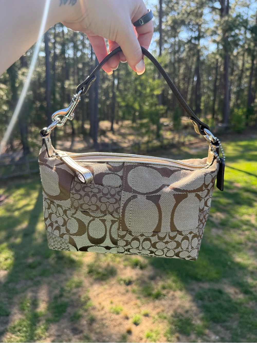 Coach Mini Patchwork Signature Shoulder Bag